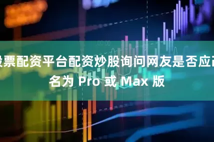 股票配资平台配资炒股询问网友是否应改名为 Pro 或 Max 版